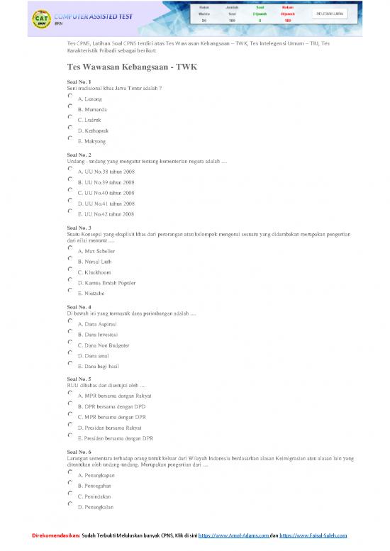 picture Soal Tes Pdf 37039 | Tes Cpns Latihan Soal Cpns Tes Karakteristik Pribadi picture Soal Tes Pdf 37039 | Tes Cpns Latihan Soal Cpns Tes Karakteristik Pribadi