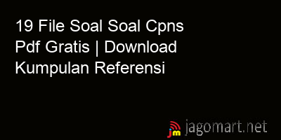 picture 19 File Soal Soal Cpns Pdf Gratis | Download Kumpulan Referensi
