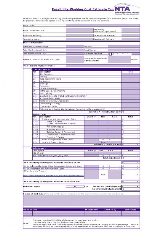 picture Free Excel Construction Templates 40288 | 012 B23 Fwce Cmg Feasibility Working Cost Estimate V2