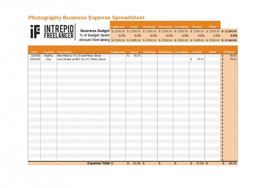 picture Business Expense Spreadsheet 40653 | Business Expense Spreadsheet