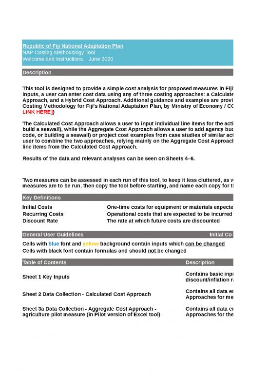 picture Budget Spreadsheet 40268 | Cost Methodology Fiji Nap Tool Pilot