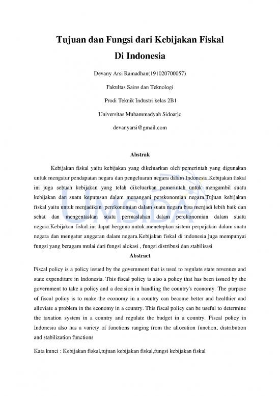 picture1_Kebijakan Fiskal Pdf 38655 | Devany 191020700057 Jurnal Ekonomi