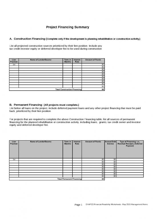 picture Construction Template Excel 40265 | Ehapcd Financial Feasibility Wksheet