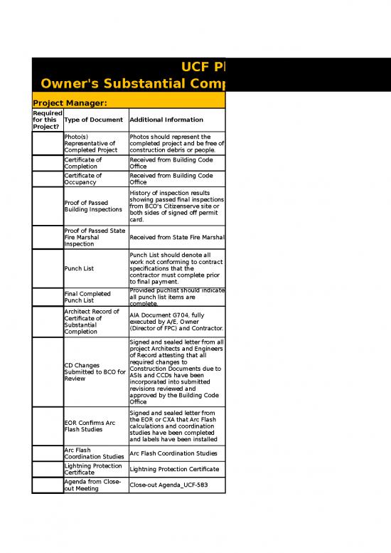 picture Construction Template Excel 40137 | Fpc Close Out Document Checklist Final