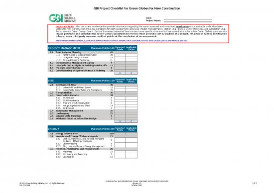 picture Construction Template Excel 40339 | Green Globes Nc 2021   Project Checklist  Final