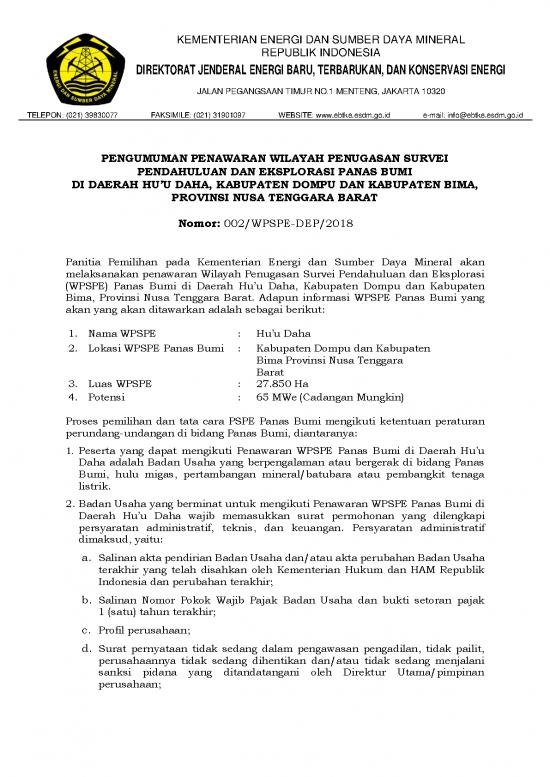 picture_Huu Daha   Pengumuman Penawaran Wpspe Panas Bumi