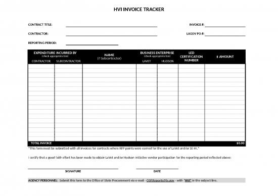 picture Contractor Invoice Template Excel 40242 | Hvi Sub Contractor Invoice Attachment Blank