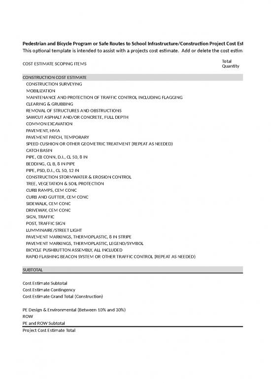 picture1_Free Excel Construction Templates 40205 | Infrastructure Construction Cost Estimate Template