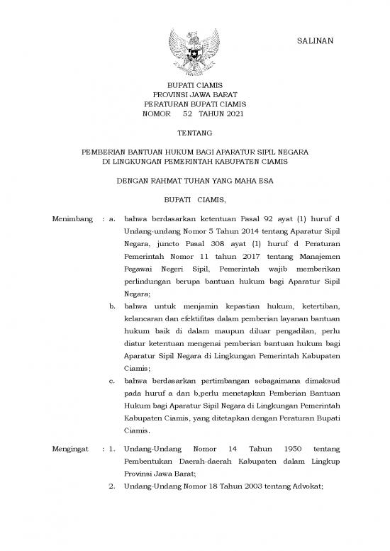 picture_Hukum Pdf 39078 | Peraturan Bupati Ciamis Nomor 52 Tahun 2021 Tentang Pemberian Bantuan Hukum Bagi Aparatur Sipil Negara Di Lingkungan Pemerintah Kabupaten Ciamis