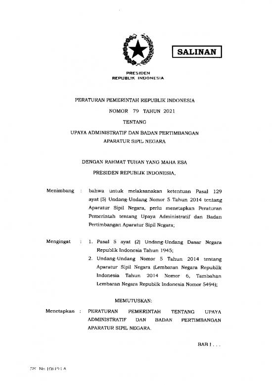 picture1_Undang Undang Asn Terbaru Pdf 39925 | Pp Nomor 79 Tahun 2021 Tentang Bpasn