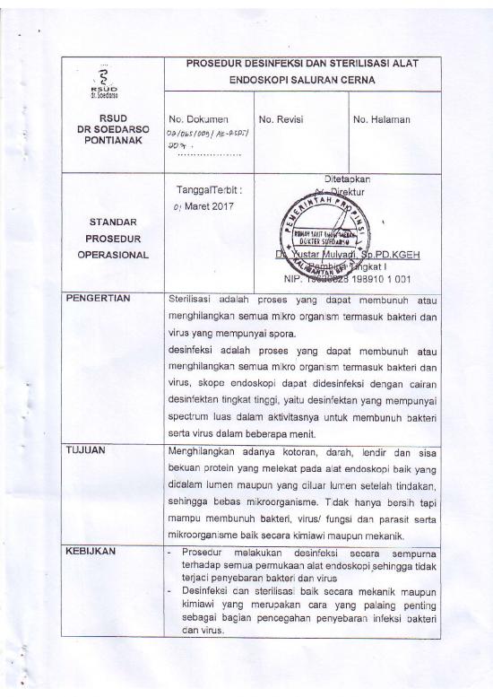 picture Sterilisasi Pdf 38925 | Prosedur Desinfeksi Dan Sterilisasi Alat Endoskopi Saluran Cerna