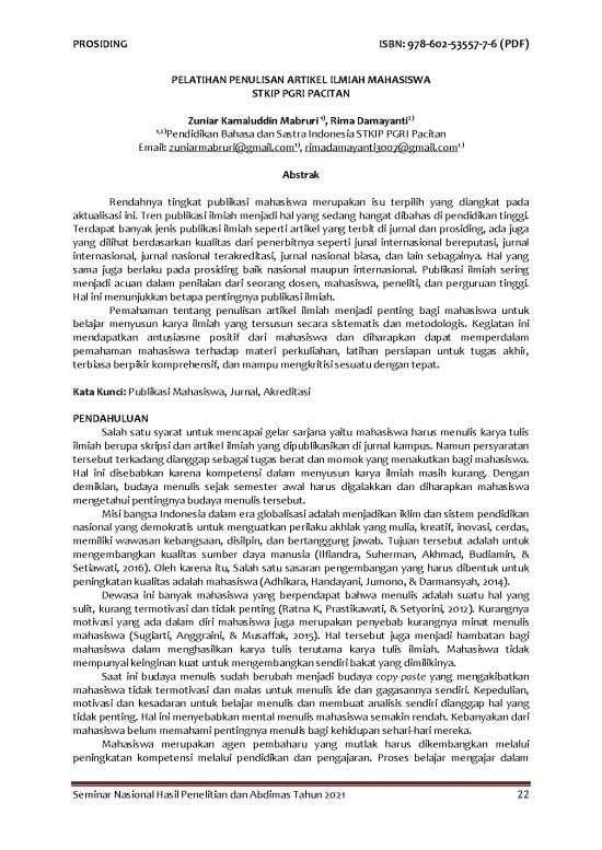 picture Sastra Pdf 39827 | Prosiding Semnas 2021 5 Pelatihan Penulisan Artikel Ilmiah Mahasiswa Stkip Pgri Pacitan