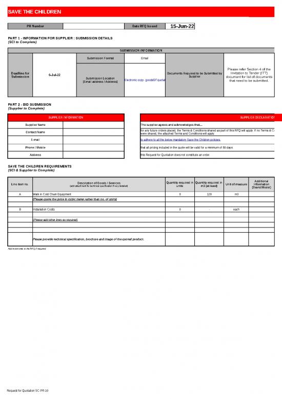 picture Bid Proposal Template Excel 40313 | Rfq Cce