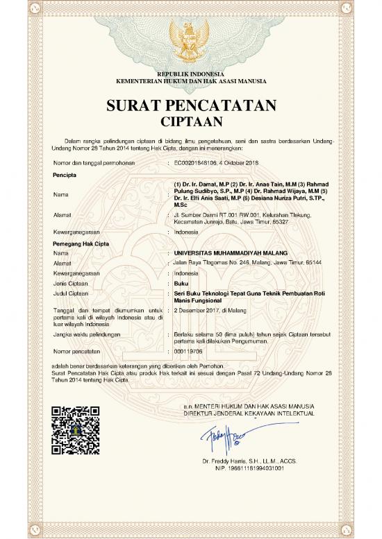 picture1_Hukum Pdf 39003 | Sertifikat Haki Dan Buku Ttg Tek Pembuatan Roti Manis