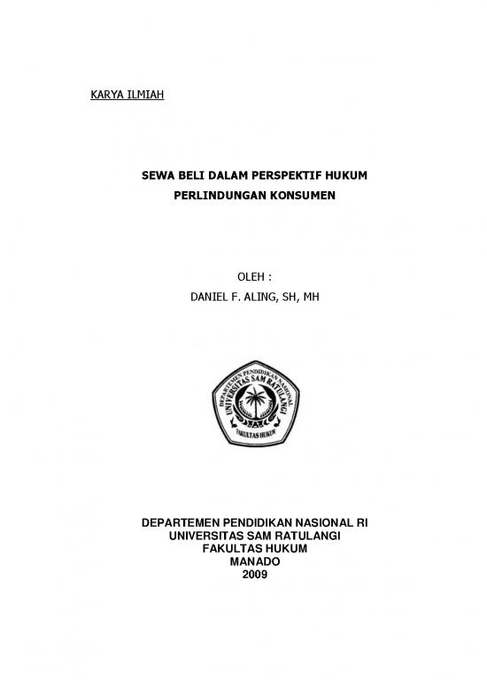 picture Hukum Pdf 39744 | Sewa Beli Dalam Perspektif Hukum Perlindungan Konsumen Daniel F Aling