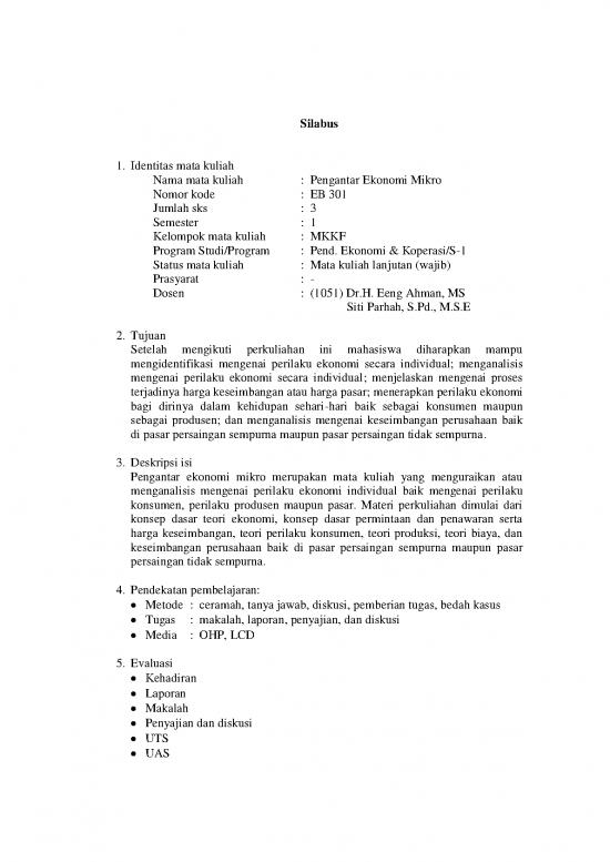 picture Ekonomi Pdf 38853 | Silabus Pengantar Ekonomi Mikro