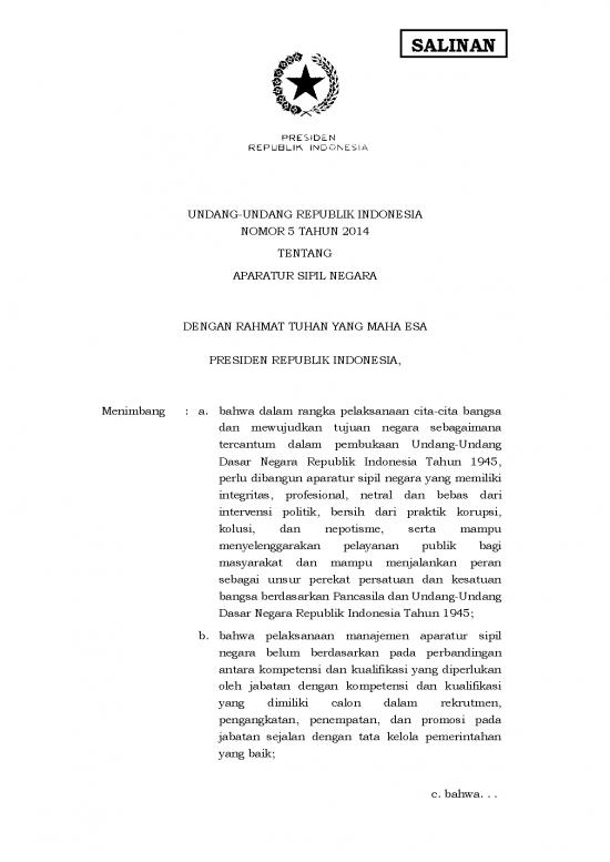 picture Undang Undang Asn Terbaru Pdf 39118 | Uu5 2014aparatursipilnegara