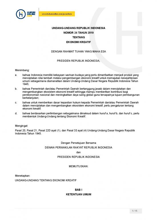 picture Hukum Pdf 38704 | Uu No 24 2019 Ekonomi Kreatipdf