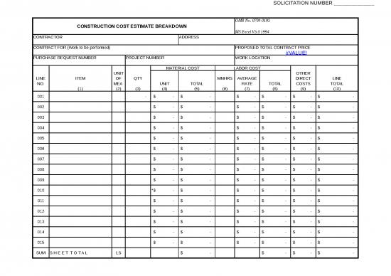picture Construction Template Excel 40151 | W911sa 20 Q 2001 Attachment 6   Te5 Construction