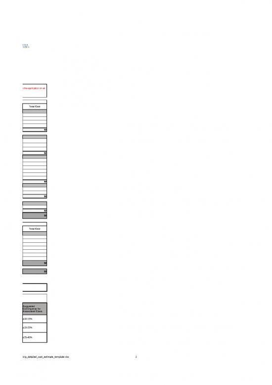 Estimate Template Excel 40364 Icip Detailed Cost Estimate Template