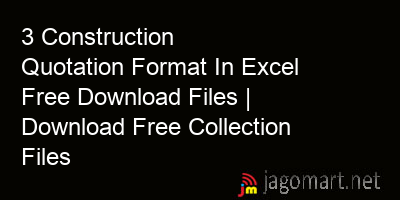 picture 3 Construction Quotation Format In Excel Free Download Files | Download Free Collection Files