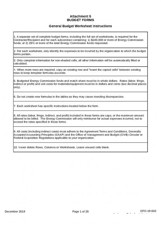 picture Spreadsheet For Expenses 40721 | 07 Gfo 19 602 Attachment 5 Budget Forms