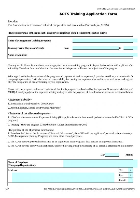 picture1_Spreadsheet For Expenses 41140 | 1 2019 Aots Training Application Form