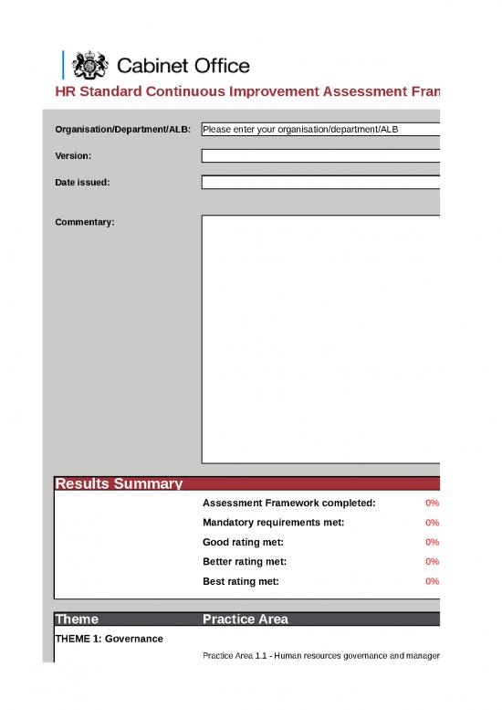 picture Excel Sample Sheet 41145 | 22 05 09 Hr Standard Continuous Improvement Assessment Framework Tool