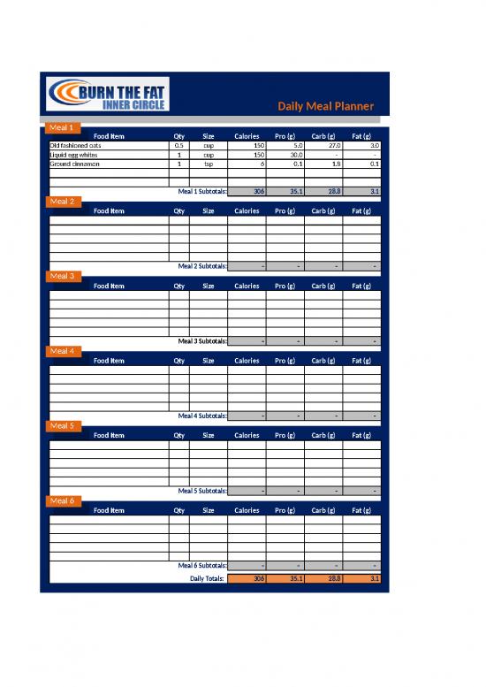 picture1_Excel Sample Sheet 41364 | Burn The Fat Meal Planner