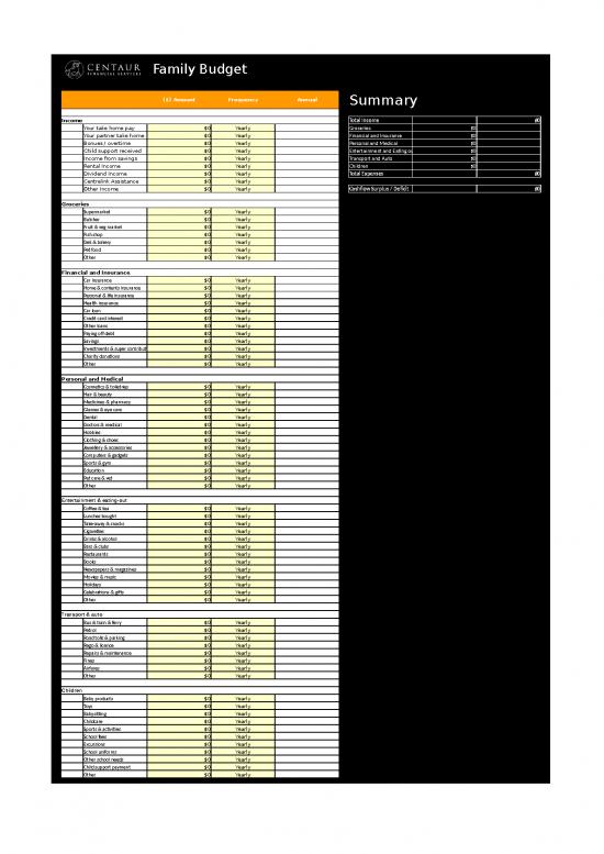 picture1_Spreadsheet For Expenses 40816 | Cfs Family Budget