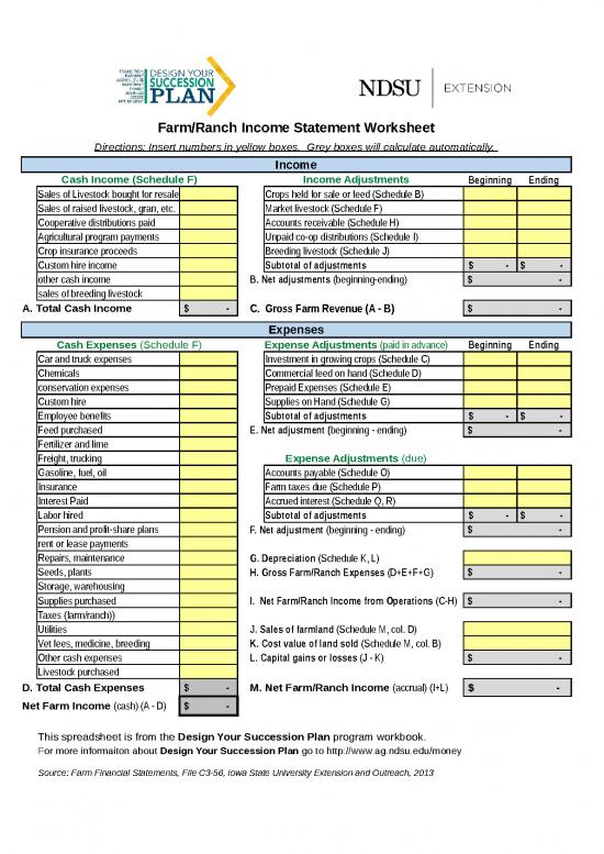 picture Spreadsheet For Expenses 40751 | Copy Of 03 Farm Ranch Income Statement