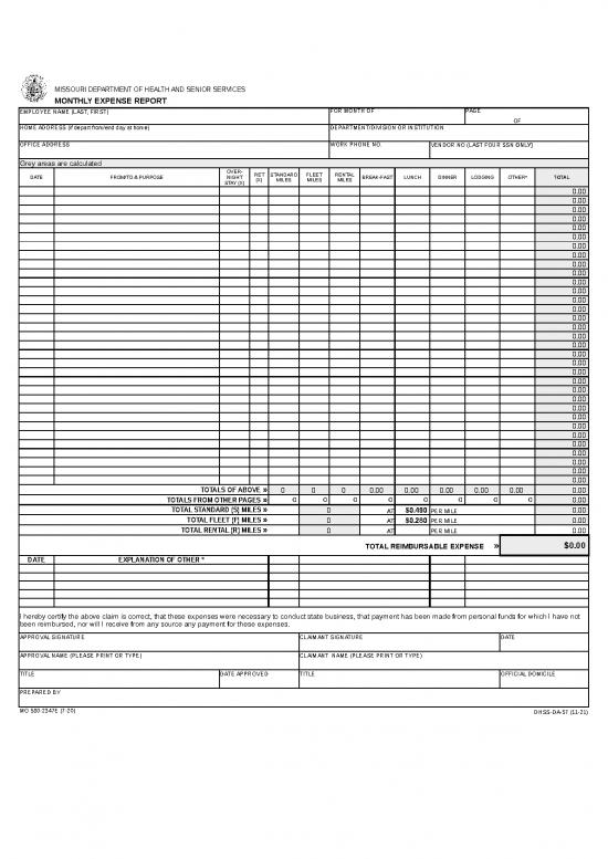 picture Expense Sheet Template 41104 | Da 57 070121