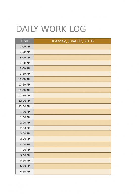 picture Excel Sample Sheet 41117 | Daily Work Log Template