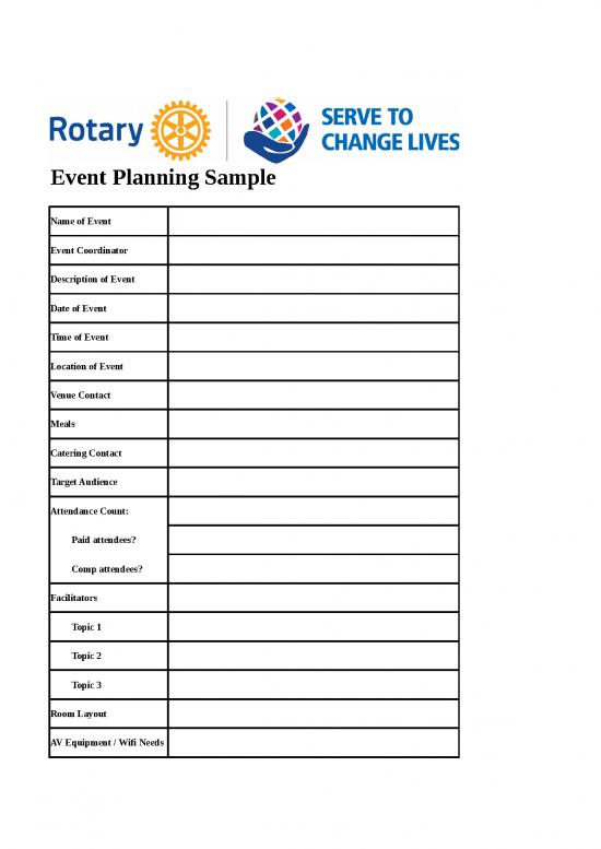 picture Planning Excel Template 41179 | District Trainer Event Planning Sample