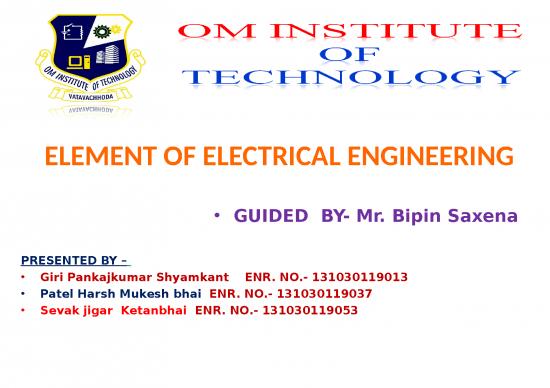 Solar Energy Ppt 42330 | Elements Of Electrical Engineering