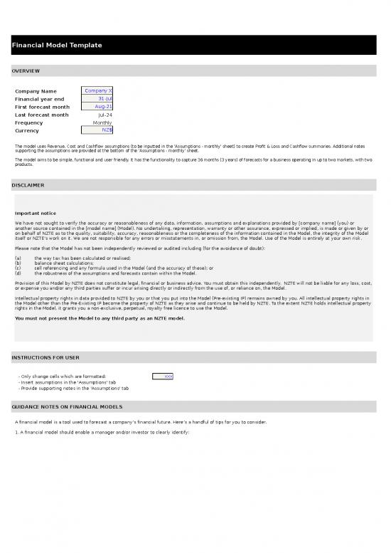 picture Financial Spreadsheet 41083 | Financial Model Short Form Monthly Template