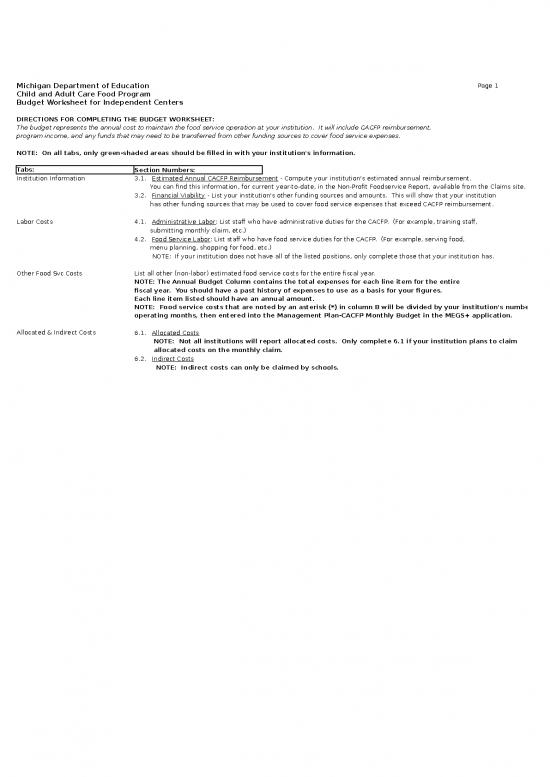 picture Spreadsheet For Expenses 40996 | Independent Center Budget Worksheet Updated August 2016