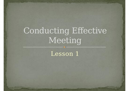 picture Business Spread Sheet 42277 | Lesson One Conducting Effective Meeting May 2012