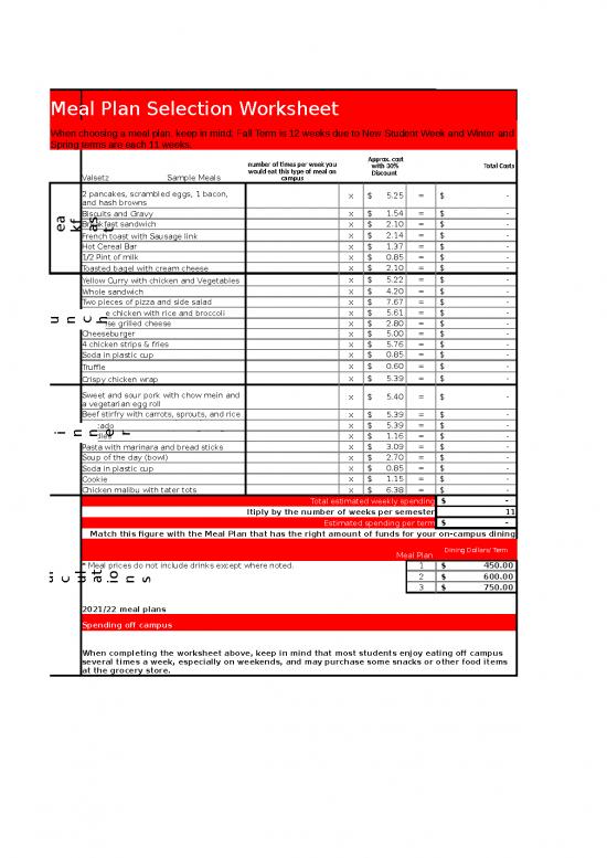 picture1_Cost Sheet Format In Excel 41342 | Meal Plan Selection Worksheet Fy22 Updated Sep 9 2021