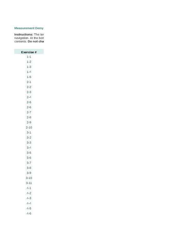 picture Excel Sample Sheet 41184 | Measurement Demystified Field Guide Exercises Final
