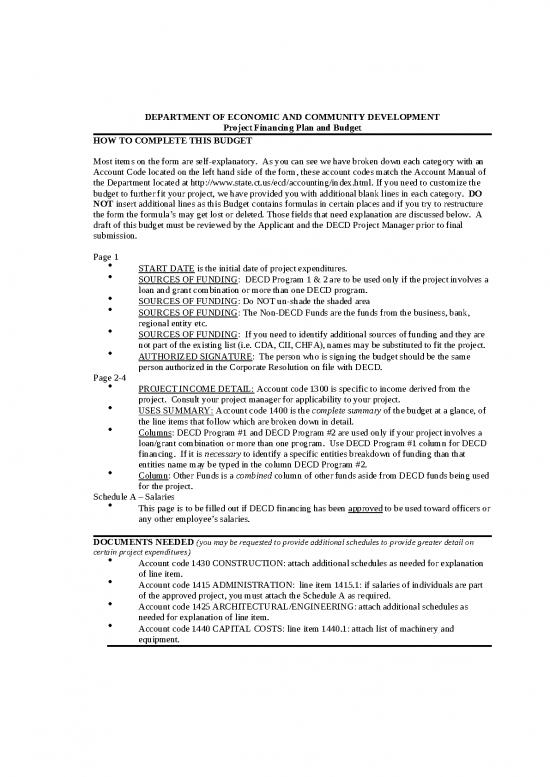 picture Budget Spreadsheet 41289 | Ocpprojectfinancingplanbudget Dl2