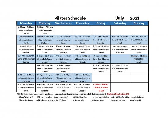 picture_Excel Sample Sheet 41221 | Pilates Schedule July 2021