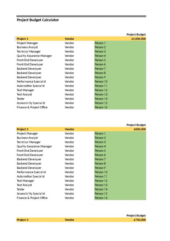 picture Budget Spreadsheet 41024 | Project Budget Calculator