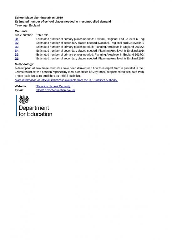 picture Planning Excel Template 41150 | School Place Planning 2019 Tables