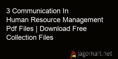 picture 3 Communication In Human Resource Management Pdf Files | Download Free Collection Files
