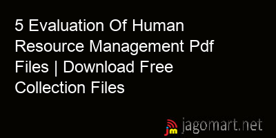 picture 5 Evaluation Of Human Resource Management Pdf Files | Download Free Collection Files