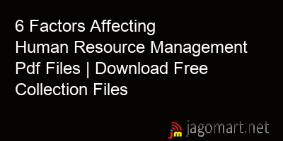 picture 6 Factors Affecting Human Resource Management Pdf Files | Download Free Collection Files