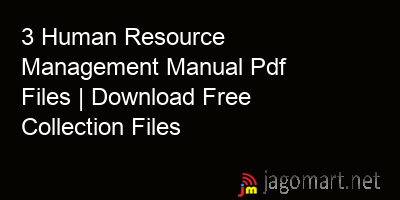picture 3 Human Resource Management Manual Pdf Files | Download Free Collection Files