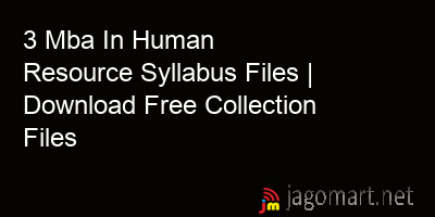 picture 3 Mba In Human Resource Syllabus Files | Download Free Collection Files