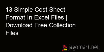 picture 13 Simple Cost Sheet Format In Excel Files | Download Free Collection Files